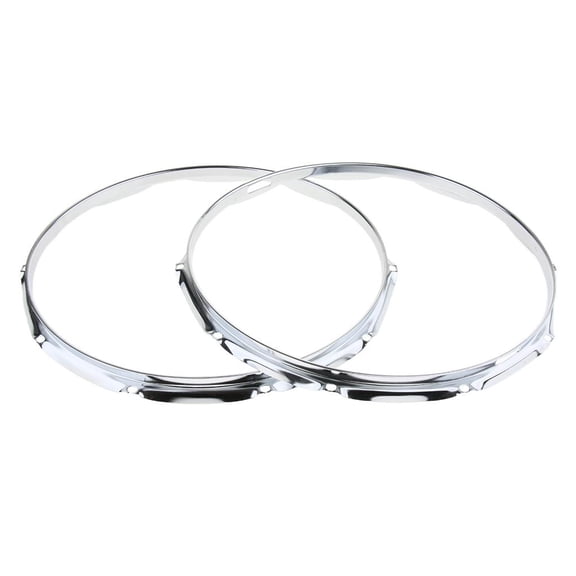 Dualoai 2x 14 Inch Snare Drum Hoop Ring Rim, 8&10-Lug Drum Set Accessories Replacement 10 Holes
