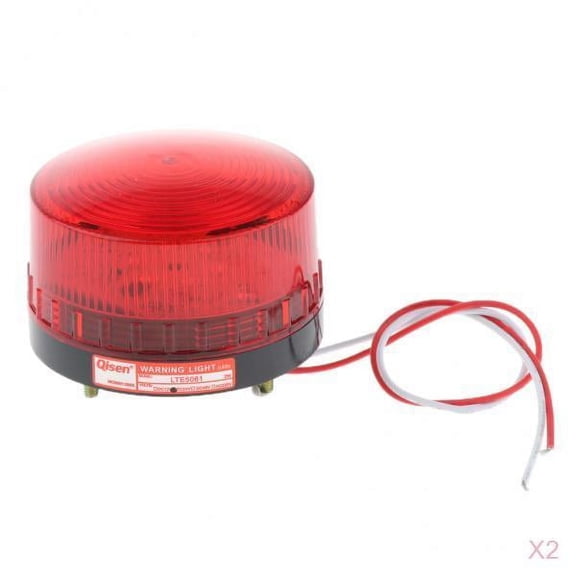 Dualoai 2x 24V LED Warning Light Rotating Beacon Emergency Warning for Construction Site