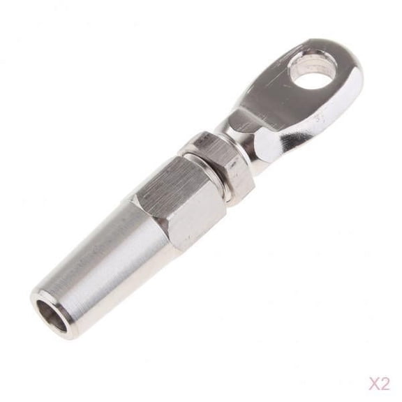 Dualoai 2x 316 Marine Grade Stainless Steel Swageless Eye Terminal For 4mm Wire Rope