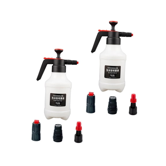 Dualoai 2x Car Hand Pump Pressure Foam Sprayer Single Hand Pressure with 3 Nozzle 2.0L