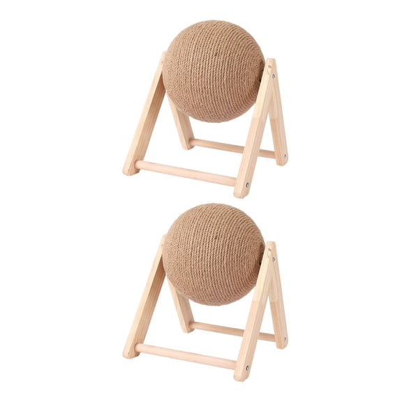 Dualoai 2x Cat Scratching Ball Protect Funny Sisal Rope Ball Mouse Play Scratcher Toy