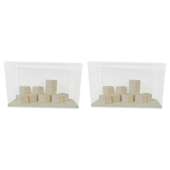 Dualoai 2x Display Case Container Dustproof Display Shelf Showcase for Collectibles Mini