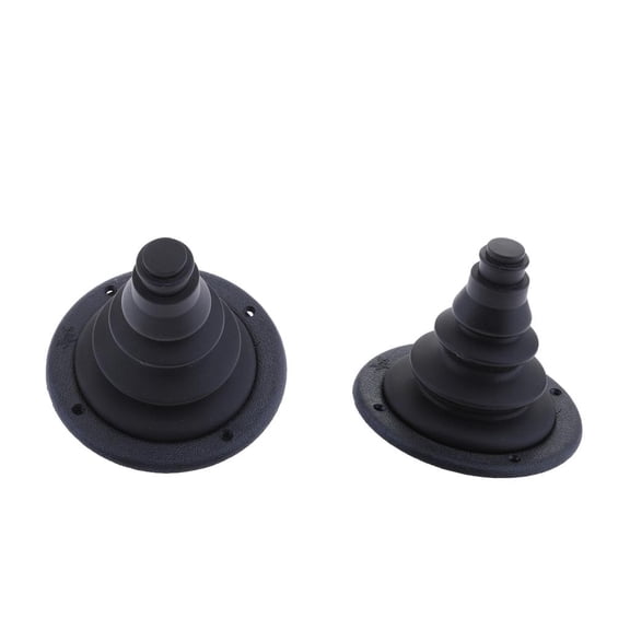 Dualoai 2x Plastic Boat Marine 120mm 4.72" Motor Rigging Boot Steering Cable Boot-Black