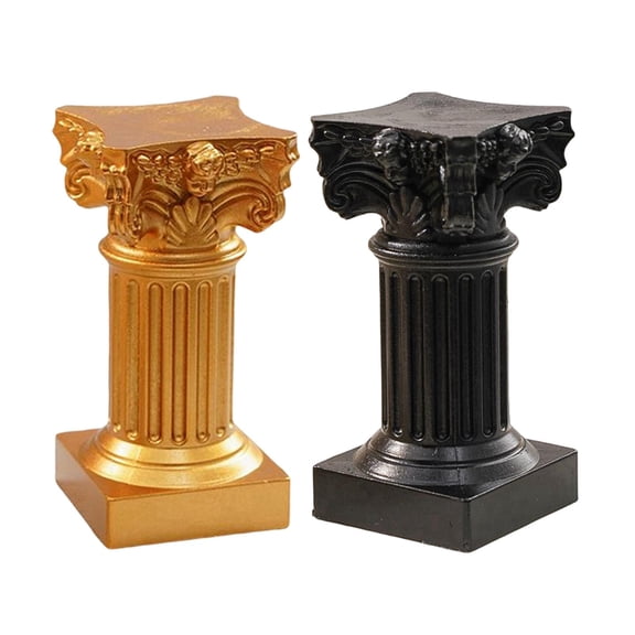 Dualoai 2x Roman Pillar Greek Column Statues Pedestal Stands Figurines Decor for Wedding