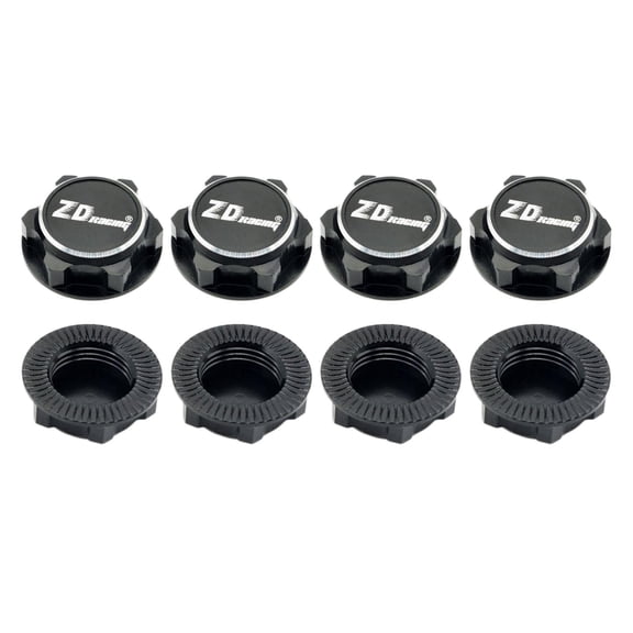 Dualoai 2x Universal 4pcs Metal 17mm Hex Wheel Nuts Set Dustproof Mount Cap for 1/8 Scale RC Car Off Road Car Climbing Car Replacement Spare Parts Accessory