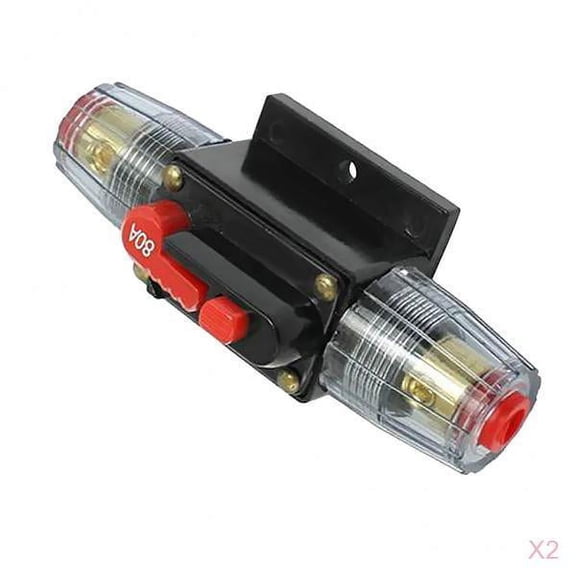 Dualoai 2x80A DC 12V Home Car Auto Special Circuit Breaker Reset Fuse Inverter