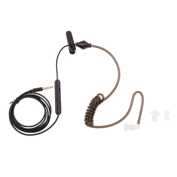 Dualoai 3.5mm Plug Earphone Single Covert Headset Acoustic Tube Earpiece & Microphone