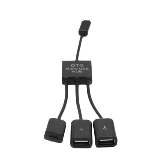 Dualoai 3 In 1 USB Connector 2 X USB Ports 1x Micro USB Port Power OTG Hub Cable Adapter