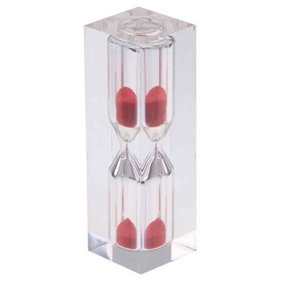 Dualoai 3 Minutes Clear Acrylic Hourglass glass Kitchen Clock Red