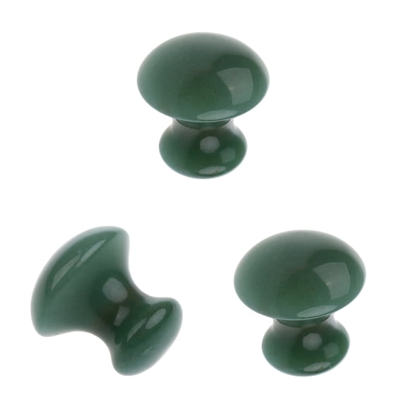 Dualoai 3 Pcs Facial Beauty Massage Jade Stone Relaxing Mushroom Massage Stone Green