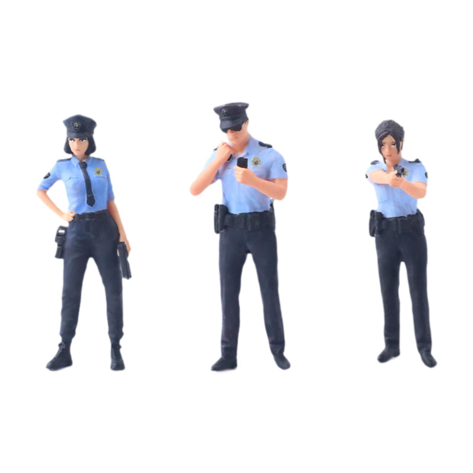 Dualoai 3 Pieces 1/64 Figures People Collection Railway Layout Standing People Model