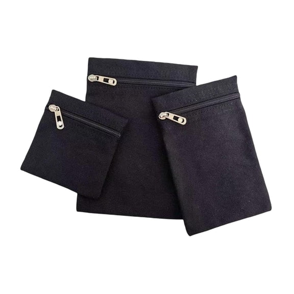 Dualoai 3 Pieces Sew in Pocket with Zipper Small Wallet for Jackets Hoodies Clothing