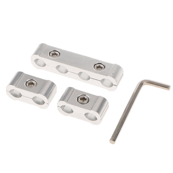 Dualoai 3 pc Glossy Engine Spark Wire Separator Divider Kit For 8mm 9mm 10mm Silver
