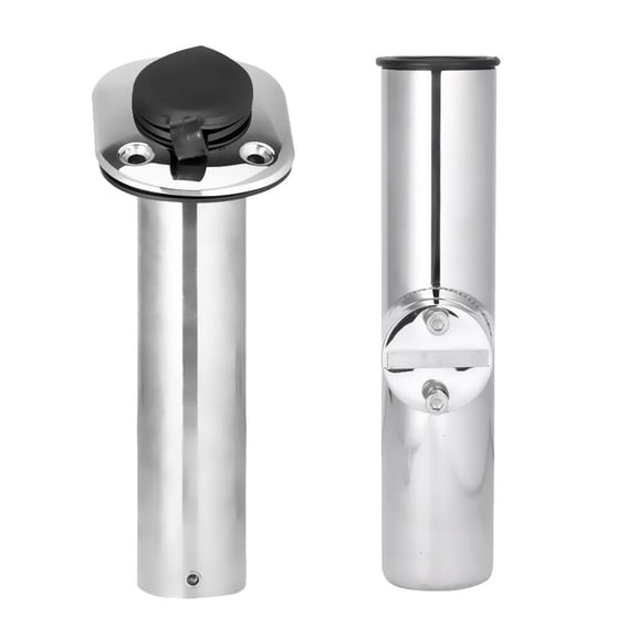 Dualoai 30 Degree Rod Holder + Clamp On Fishing Rod Pole Holder for Rails 3/4" to 1"