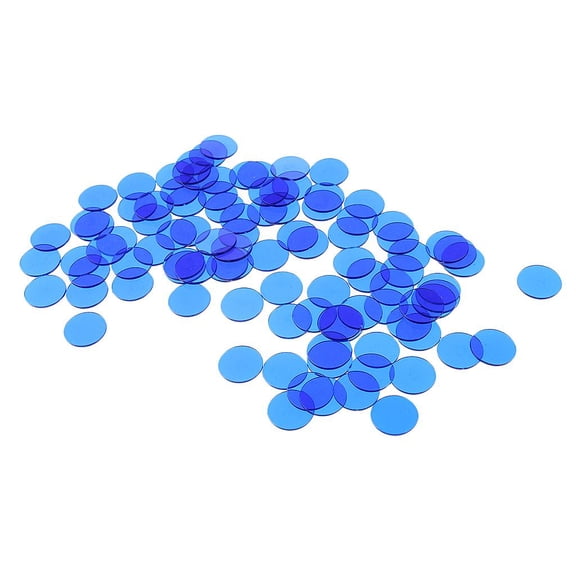Dualoai 300Pcs Plastic 19mm Bingo Chips Markers for Bingo Game Poker Cards Kids Counters 300pcs Blue