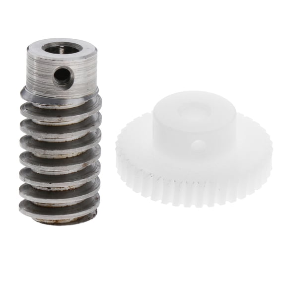 Dualoai 30T Worm Gear Wheel Worm Gear Shaft Kit 0.8 Modulus Hole Diameter 12mm
