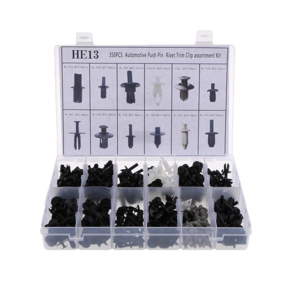 Dualoai 350pcs Car Push Retainer Pin Rivet Trim Clip Panel Moulding Assortments Kit
