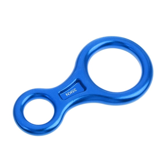 Dualoai 35KN Figure 8 Climbing Mountaineering Rappelling Ring Belay Device Blue