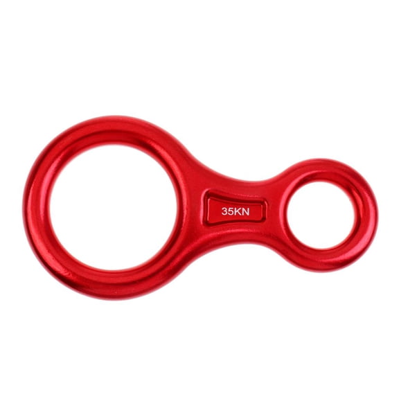 Dualoai 35KN Figure 8 Climbing Mountaineering Rappelling Ring Belay Device Red