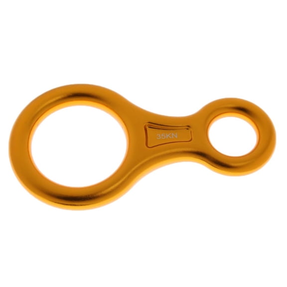 Dualoai 35KN Figure 8 Shape Descender Rock Climbing Rappel Belay Device Gold