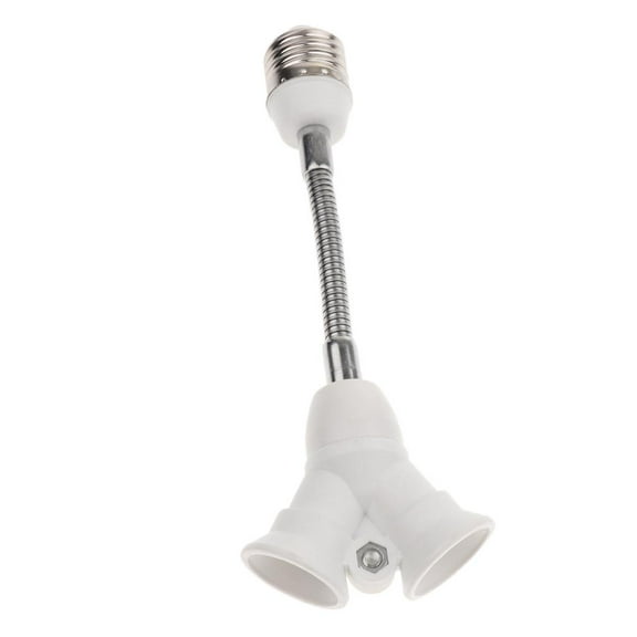 Dualoai 360 Degree Rotation E27 Socket Extender Splitter Dual Adapter Converter For LED Bulb