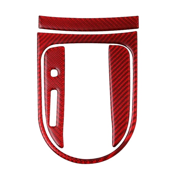 Dualoai 3Pcs Red Carbon Fiber Gear Shift Panel Frame Sticker For Ford Mustang 2015-2019