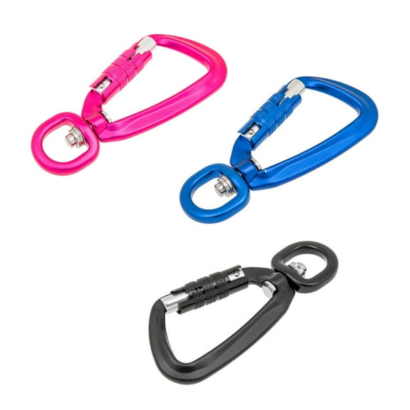 Dualoai 3pcs 5KN Multi Purpose Durable Swivel Auto Locking Carabiner Clips Outdoor