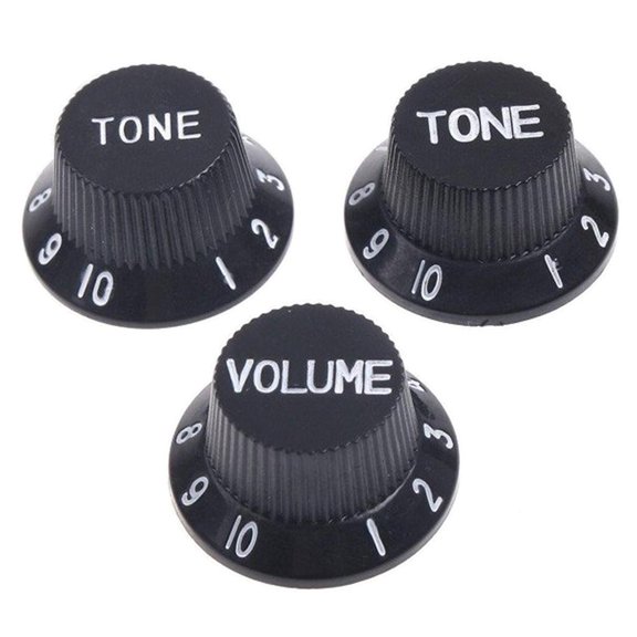 Dualoai 3pcs Plastic Top Hat Style 1 Volume 2 Speed Control Knobs Set for Electric