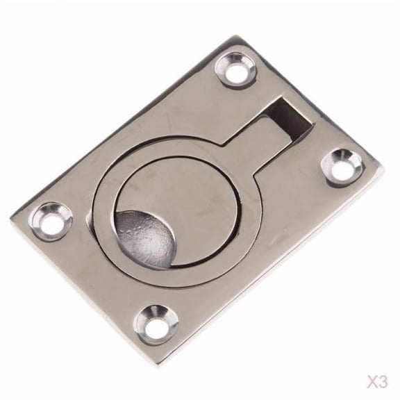 Dualoai 3x 316 Stainless Steel Boat Marine Hatch Locker Flush Lift Handle Ring Pull