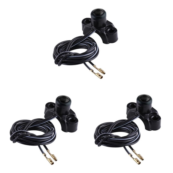 Dualoai 3x Black Motorcycle CNC Engine Stop Start Kill Switch for