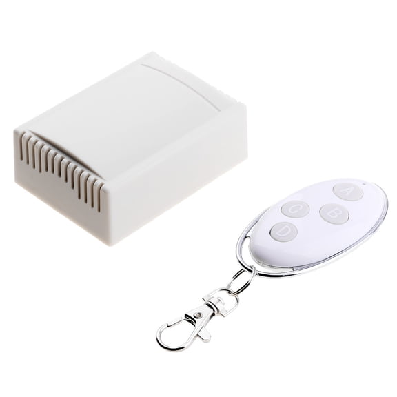 Dualoai 4-Channel 315MHz DC12V Wireless Relay Switch with 4-Button Control White