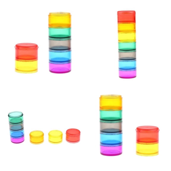 Dualoai 4 Pack Stackable 7 Day Pill Box Tablet Holder Medicine Organiser Travel Case