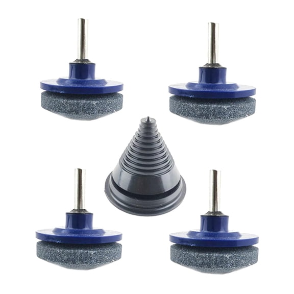 Dualoai 4 Pcs Lawnmower Mower Blade Sharpener with Metal Baffle + Balancer Universal