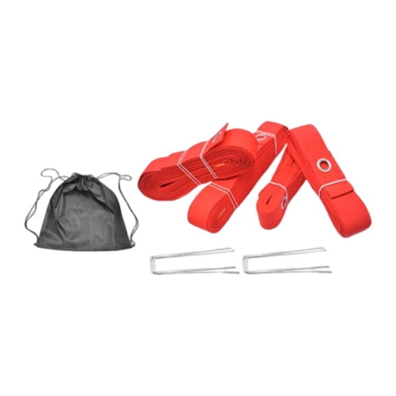 Dualoai 4 Pieces Beach Volleyball Lines for Sand Volleyball Court Cords Game Competition Red