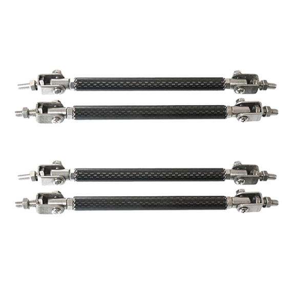 Dualoai 4 Pieces Carbon Fiber 150 Mm Front Bumper Lip Splitter Strut Tie Rods 15 Cm