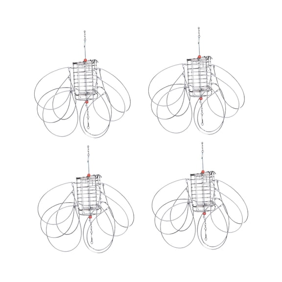 Dualoai 4 Pieces Cylindrical Crab Trap with Cage Stainless Mesh Crustacean Trap