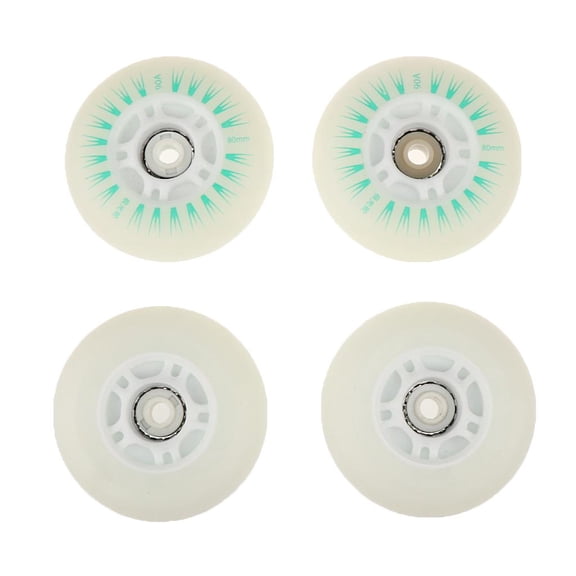 Dualoai 4 Pieces LED Lights Flashing Inline Roller Skating Replacement Wheels 72mm 76mm 80mm