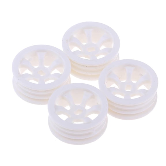 Dualoai 4 Pieces Plastic Wheel Rims for WLtoys K979 K989 1:28th Rally Car Model Accs