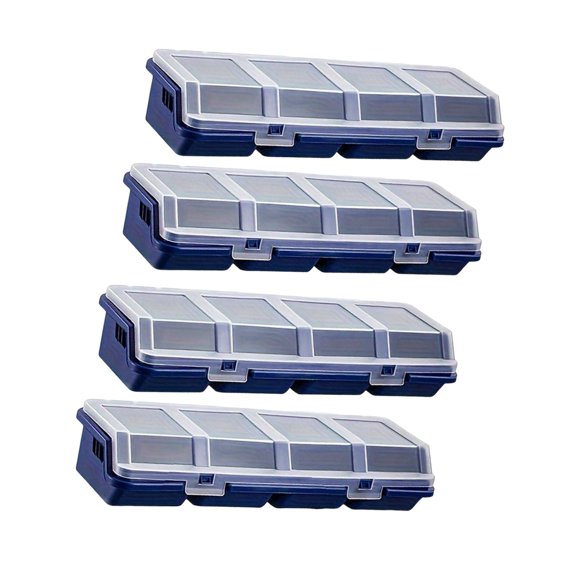 Dualoai 4 Pieces Screw Organizer Divider Cases for Screws Electronic Components Nuts Blue