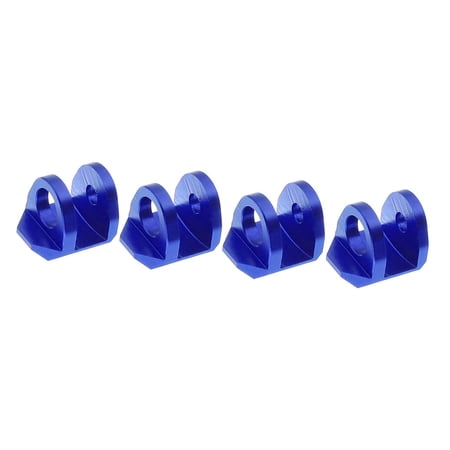 Dualoai 4 Pieces Shock Cap Protector Metal Shock Guard for 1/16 380 Blue