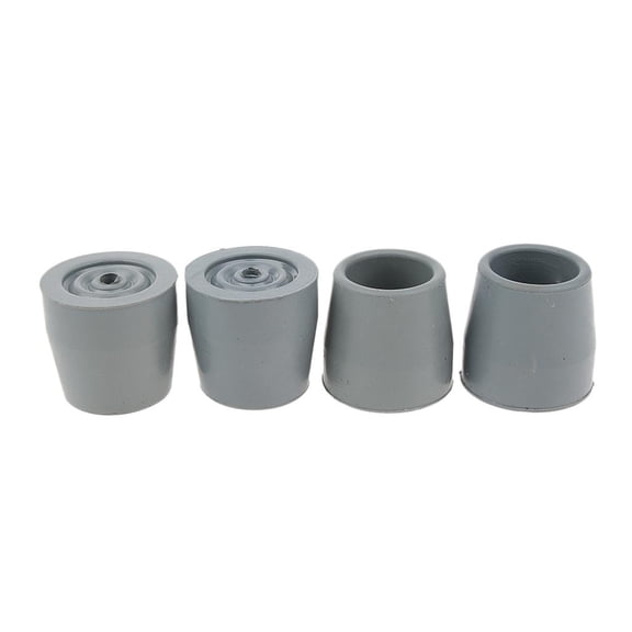 Dualoai 4 Pieces Walking Stick Ferrule Rubber Crutch Tips Bottom End Protector Gray