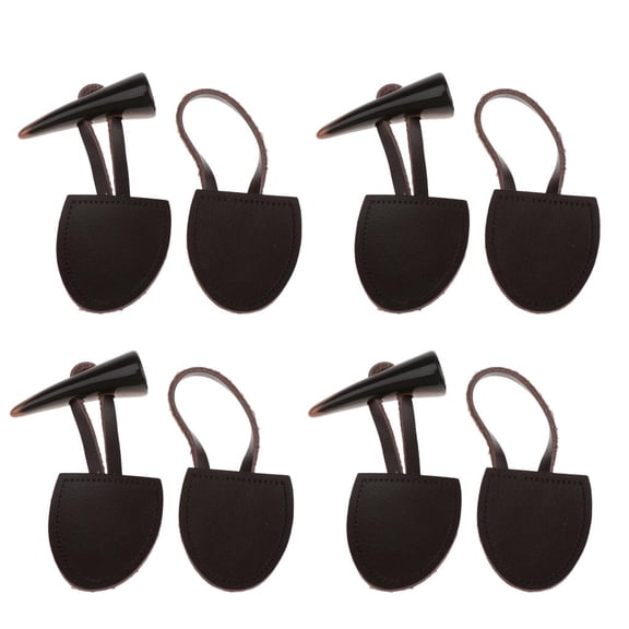 Dualoai 4 Set Leather Button Horn Toggle Button Duffle Coat Fastener Album Scrapbook