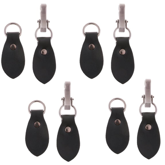 Dualoai 4 Set Sew on Black Leather Buckle for Purse Hangbag Handmade Craft Decor DIY