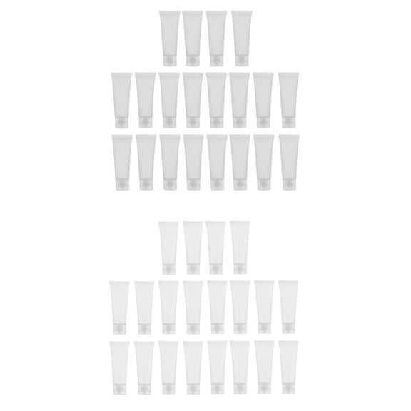 Dualoai 40PCS 50ml Frosted Smooth Empty Plastic Tubes Bottles Clear Containers For Body 40pcs 2