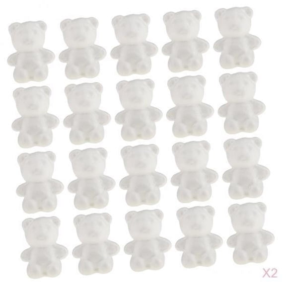 Dualoai 40Pcs Bear Shaped Modelling Polystyrene Foam Crafts