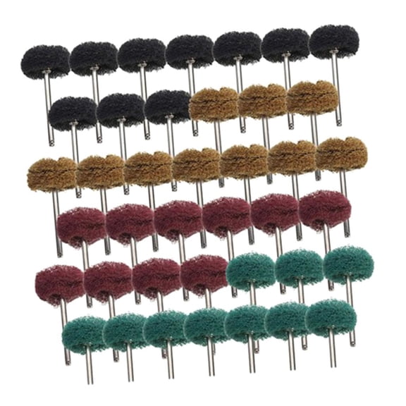 Dualoai 40Pcs Mini Brush Scouring Pad Abrasive Wheel Buffing Grinding Tools Sanding Disc
