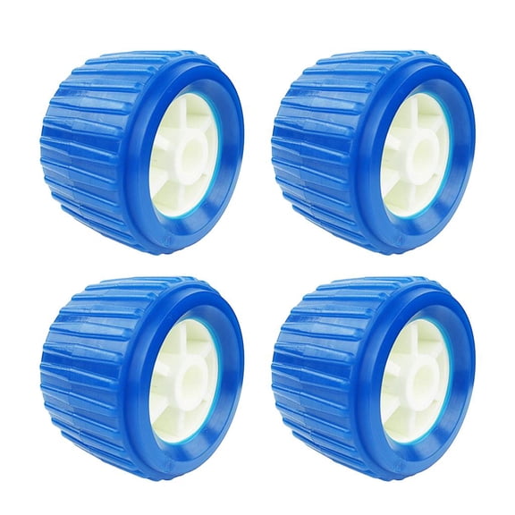 Dualoai 4PCS Boat Trailer Roller Marine Ribbed Wobble Roller Plastic Kit 110x75x19mm