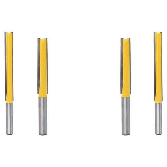 Dualoai 4pcs 2'' Slotted Cutter Extra Long Straight Router Bit Edge Repair Trimming
