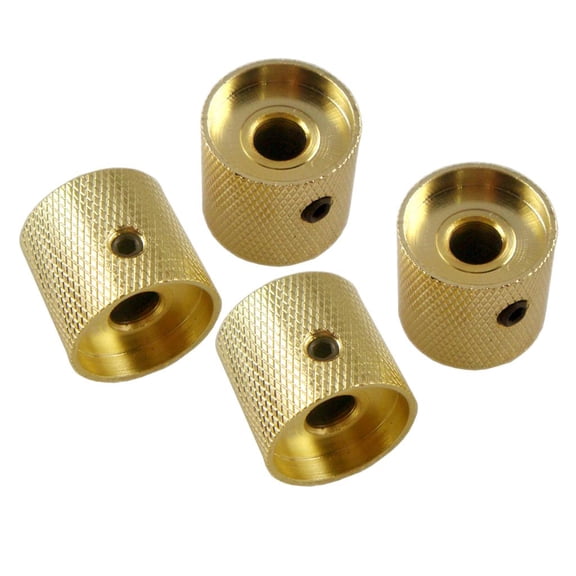 Dualoai 4pcs Electric Guitar/Bass Replacement Volume & Control Knobs Caps Gold