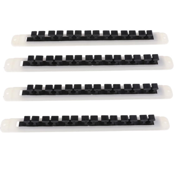 Dualoai 4pcs Fishing Pole Holder Rod Rack Lightweight Wall Mount 7 Rods Storage Black